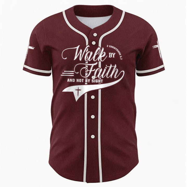 Christianartworkshop 2 Korinther 5:7 „Wandelt im Glauben und nicht im Schauen“ Baseballtrikot mit Kreuzmotiv - image 36