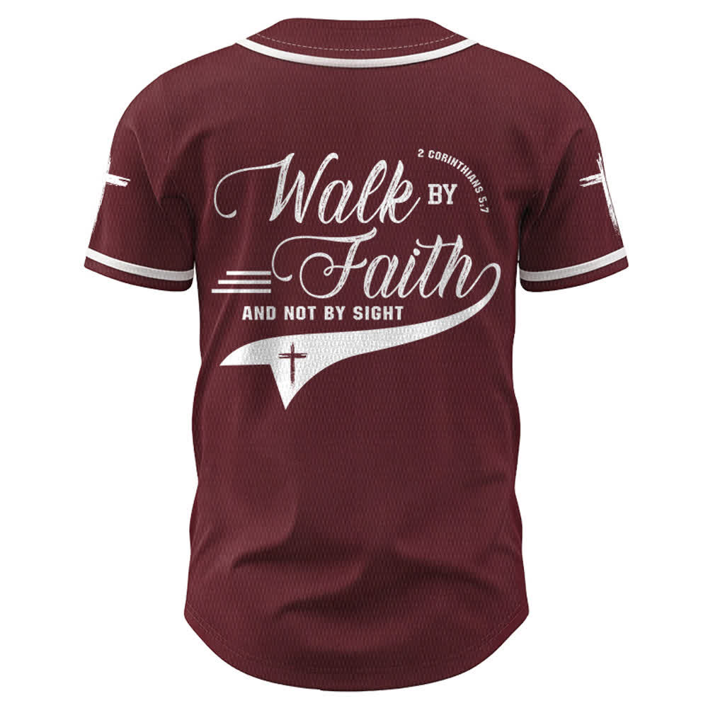 Christianartworkshop 2 Korinther 5:7 „Wandelt im Glauben und nicht im Schauen“ Baseballtrikot mit Kreuzmotiv - image 37