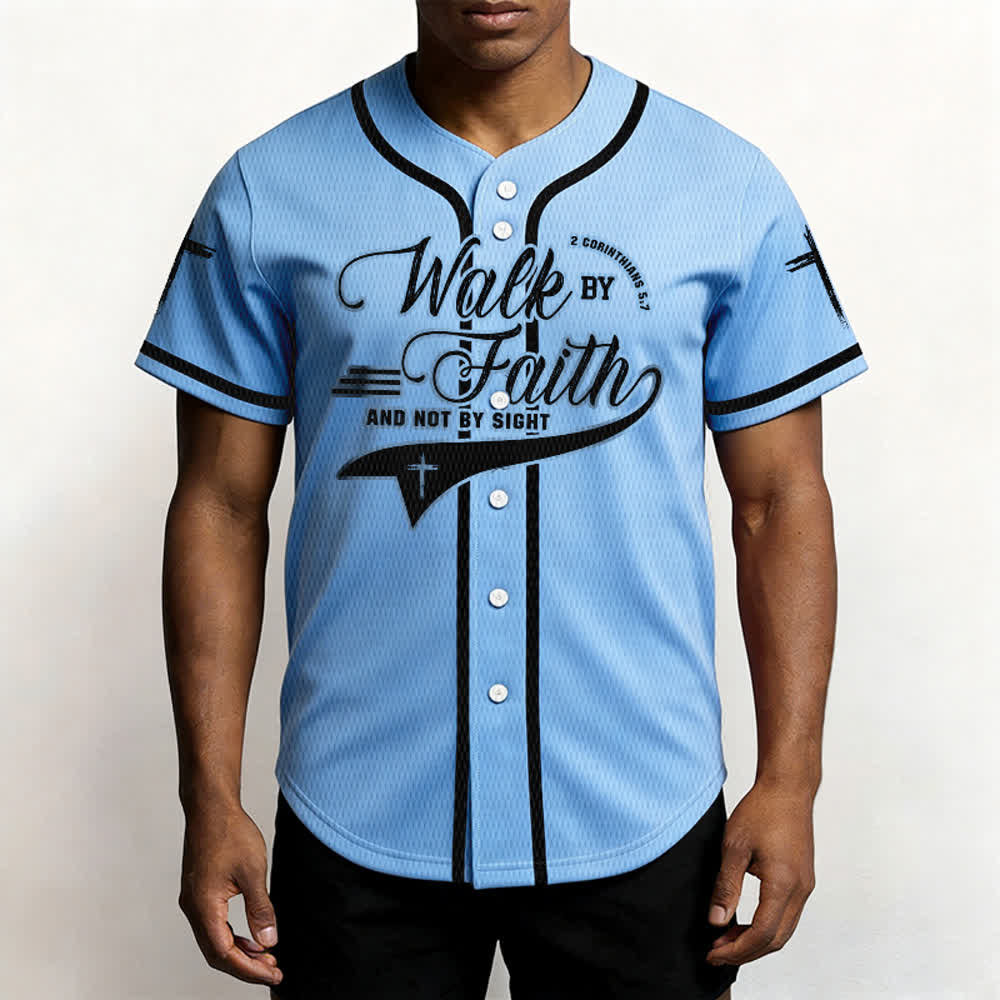 Christianartworkshop 2 Korinther 5:7 „Wandelt im Glauben und nicht im Schauen“ Baseballtrikot mit Kreuzmotiv - image 45