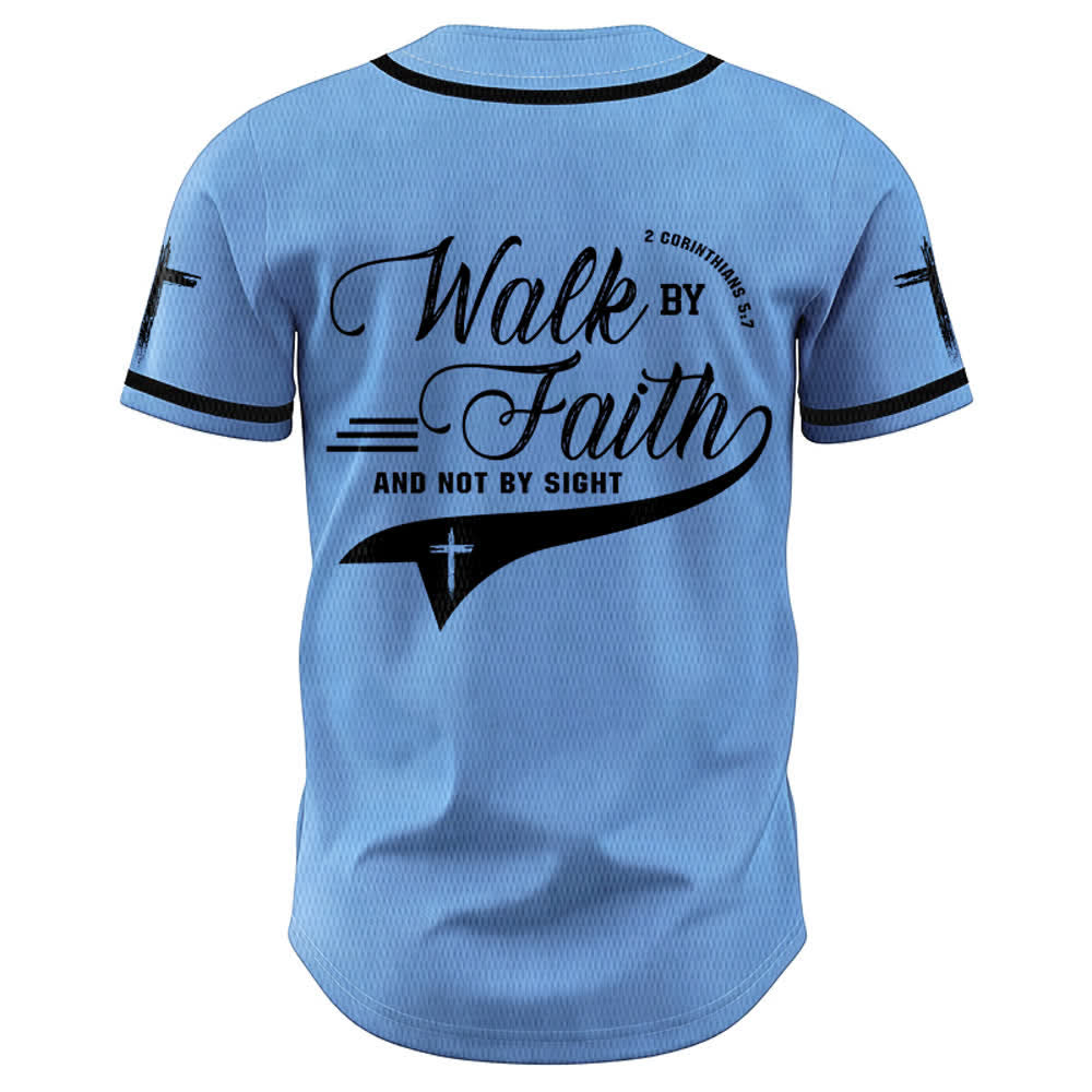 Christianartworkshop 2 Korinther 5:7 „Wandelt im Glauben und nicht im Schauen“ Baseballtrikot mit Kreuzmotiv - image 44