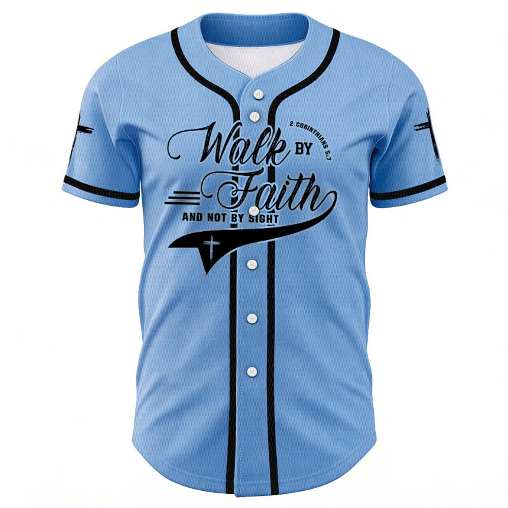 Christianartworkshop 2 Korinther 5:7 „Wandelt im Glauben und nicht im Schauen“ Baseballtrikot mit Kreuzmotiv - image 43