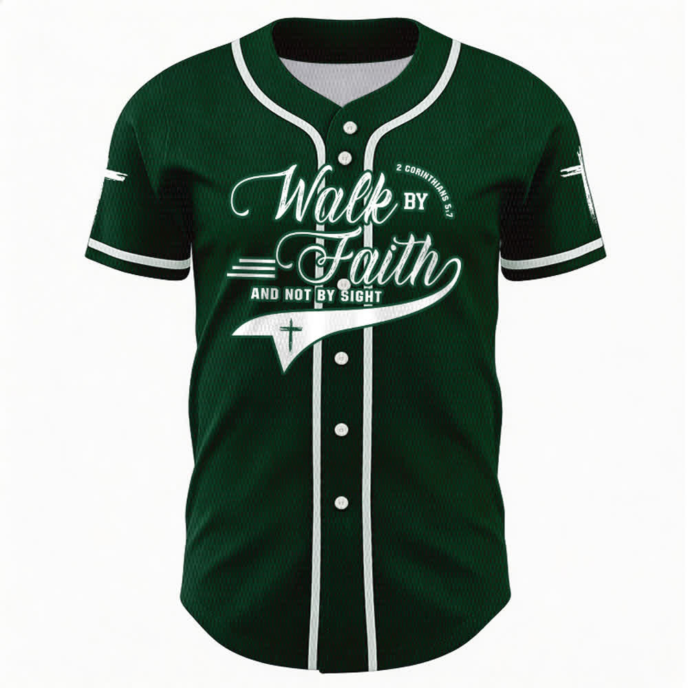 Christianartworkshop 2 Korinther 5:7 „Wandelt im Glauben und nicht im Schauen“ Baseballtrikot mit Kreuzmotiv - image 50