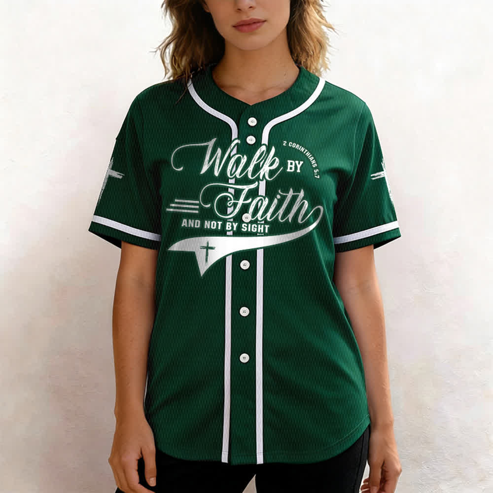 Christianartworkshop 2 Korinther 5:7 „Wandelt im Glauben und nicht im Schauen“ Baseballtrikot mit Kreuzmotiv - image 54