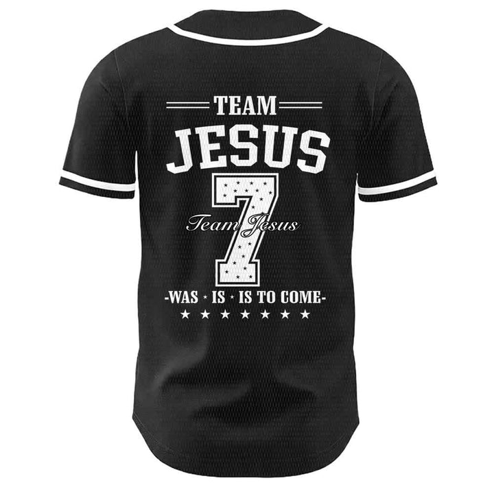 Christianartworkshop Team Jesus Nummer 7 Was Is Is To Come Unisex Baseballtrikot - image 7