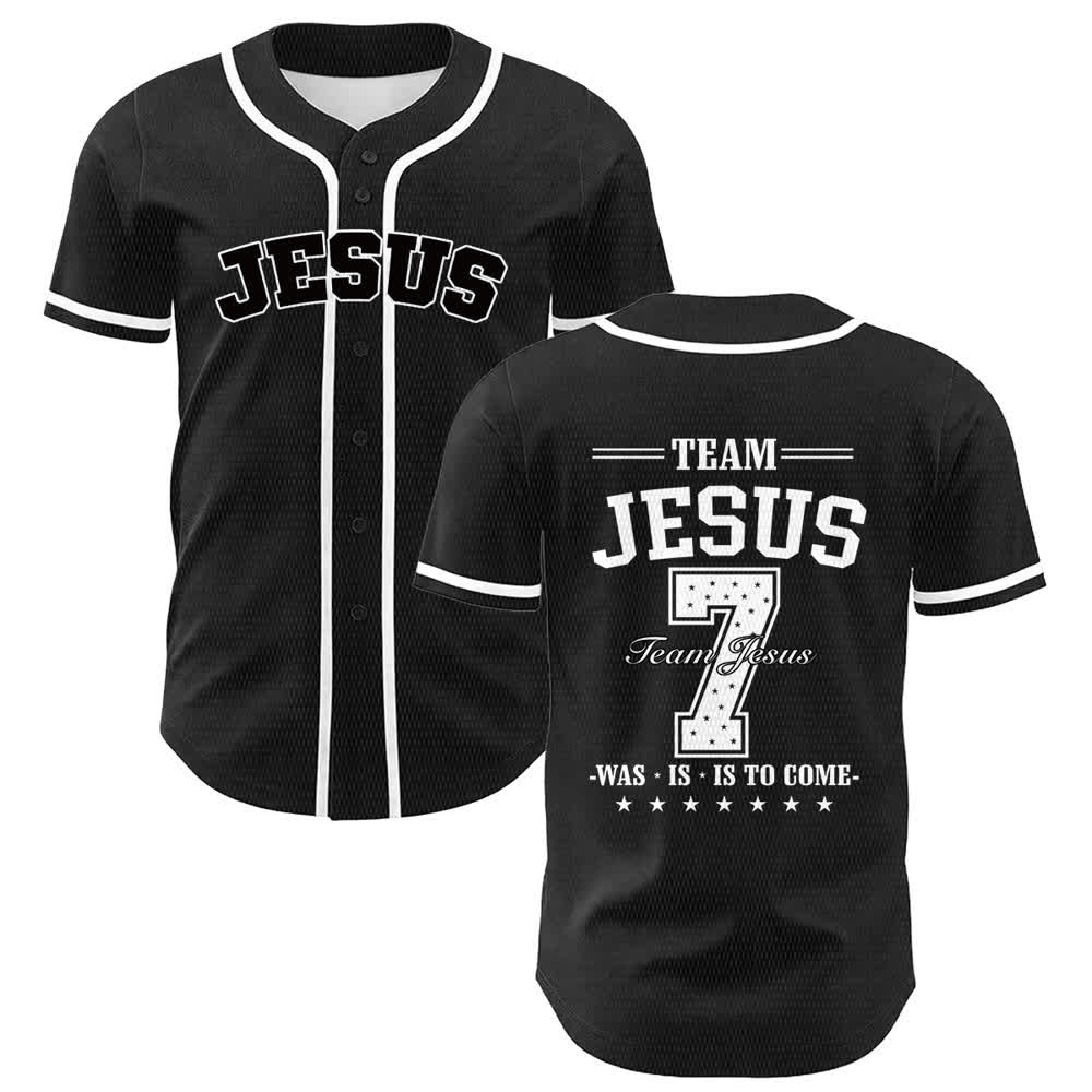 Christianartworkshop Team Jesus Nummer 7 Was Is Is To Come Unisex Baseballtrikot - Weiß - 5XL - image 6