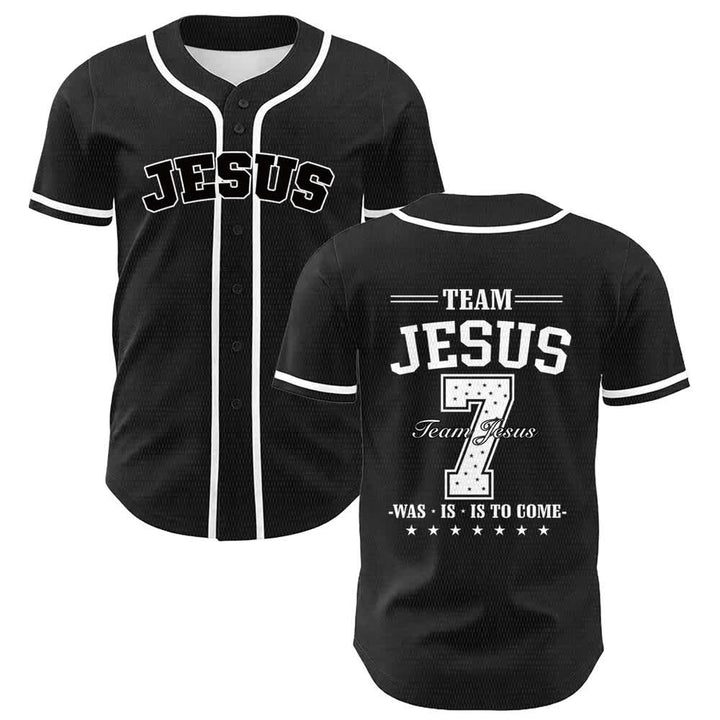 Christianartworkshop Team Jesus Nummer 7 Was Is Is To Come Unisex Baseballtrikot - Weiß - 5XL - image 6