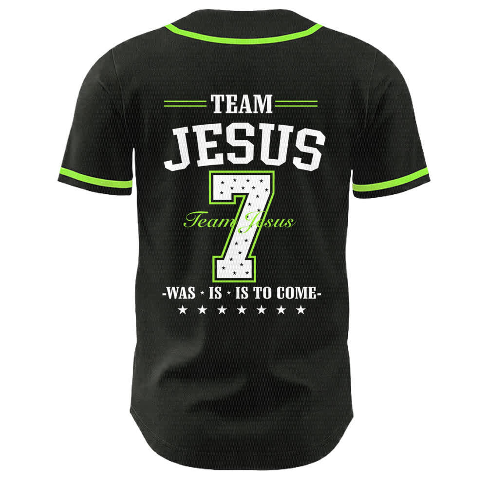 Christianartworkshop Team Jesus Nummer 7 Was Is Is To Come Unisex Baseballtrikot - image 19