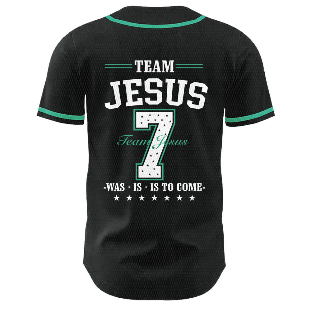 Christianartworkshop Team Jesus Nummer 7 Was Is Is To Come Unisex Baseballtrikot - image 25