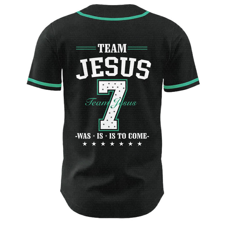 Christianartworkshop Team Jesus Nummer 7 Was Is Is To Come Unisex Baseballtrikot - image 25