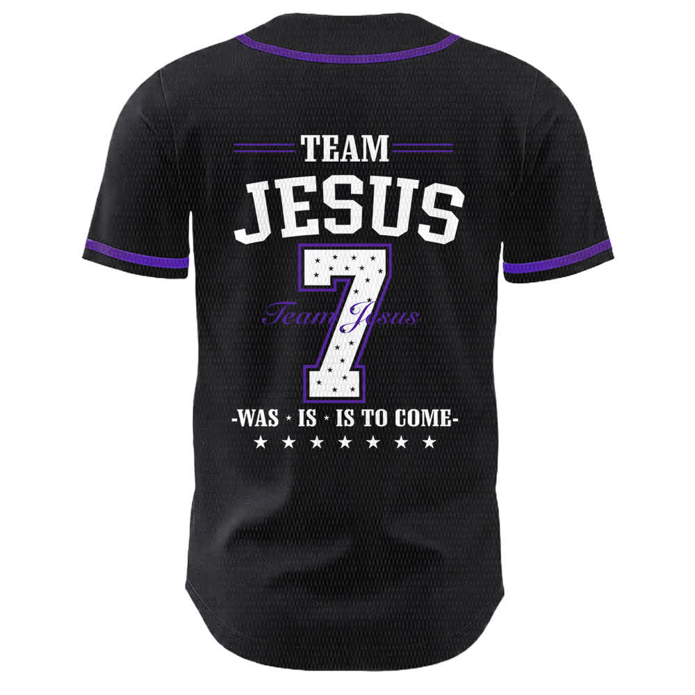 Christianartworkshop Team Jesus Nummer 7 Was Is Is To Come Unisex Baseballtrikot - image 22