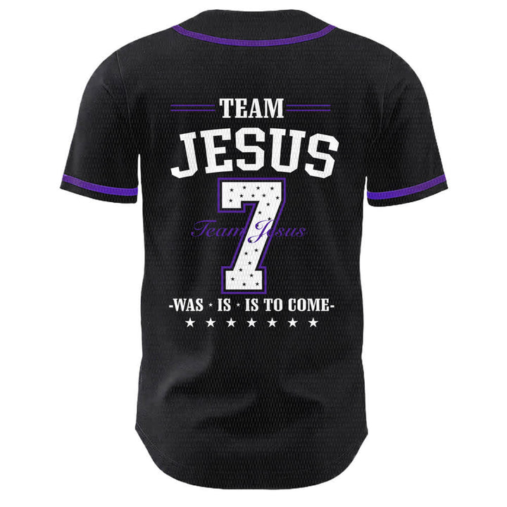 Christianartworkshop Team Jesus Nummer 7 Was Is Is To Come Unisex Baseballtrikot - image 22