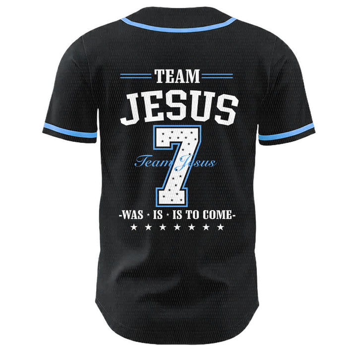 Christianartworkshop Team Jesus Nummer 7 Was Is Is To Come Unisex Baseballtrikot - image 1