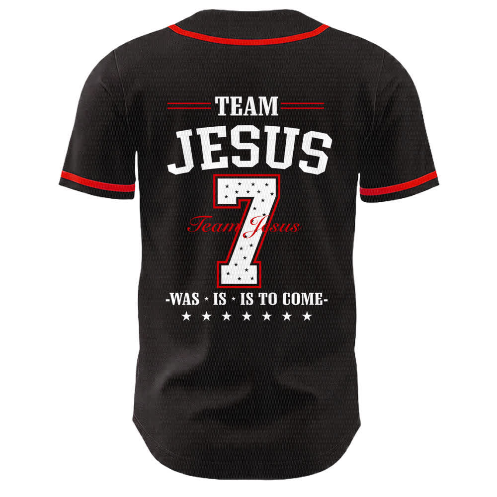 Christianartworkshop Team Jesus Nummer 7 Was Is Is To Come Unisex Baseballtrikot - image 13