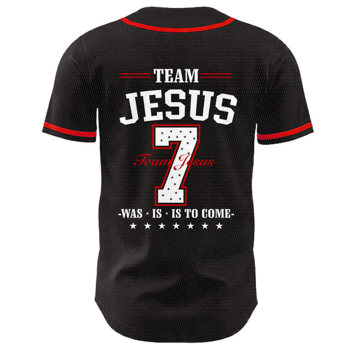 Christianartworkshop Team Jesus Nummer 7 Was Is Is To Come Unisex Baseballtrikot - image 13