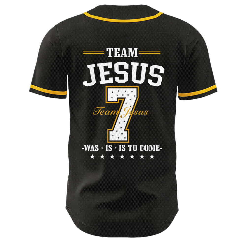 Christianartworkshop Team Jesus Nummer 7 Was Is Is To Come Unisex Baseballtrikot - image 4