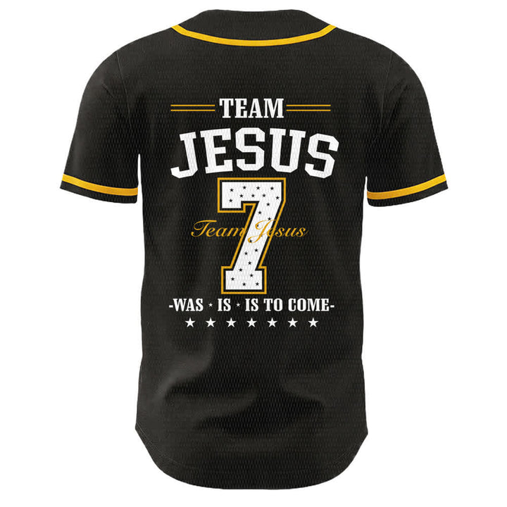 Christianartworkshop Team Jesus Nummer 7 Was Is Is To Come Unisex Baseballtrikot - image 4
