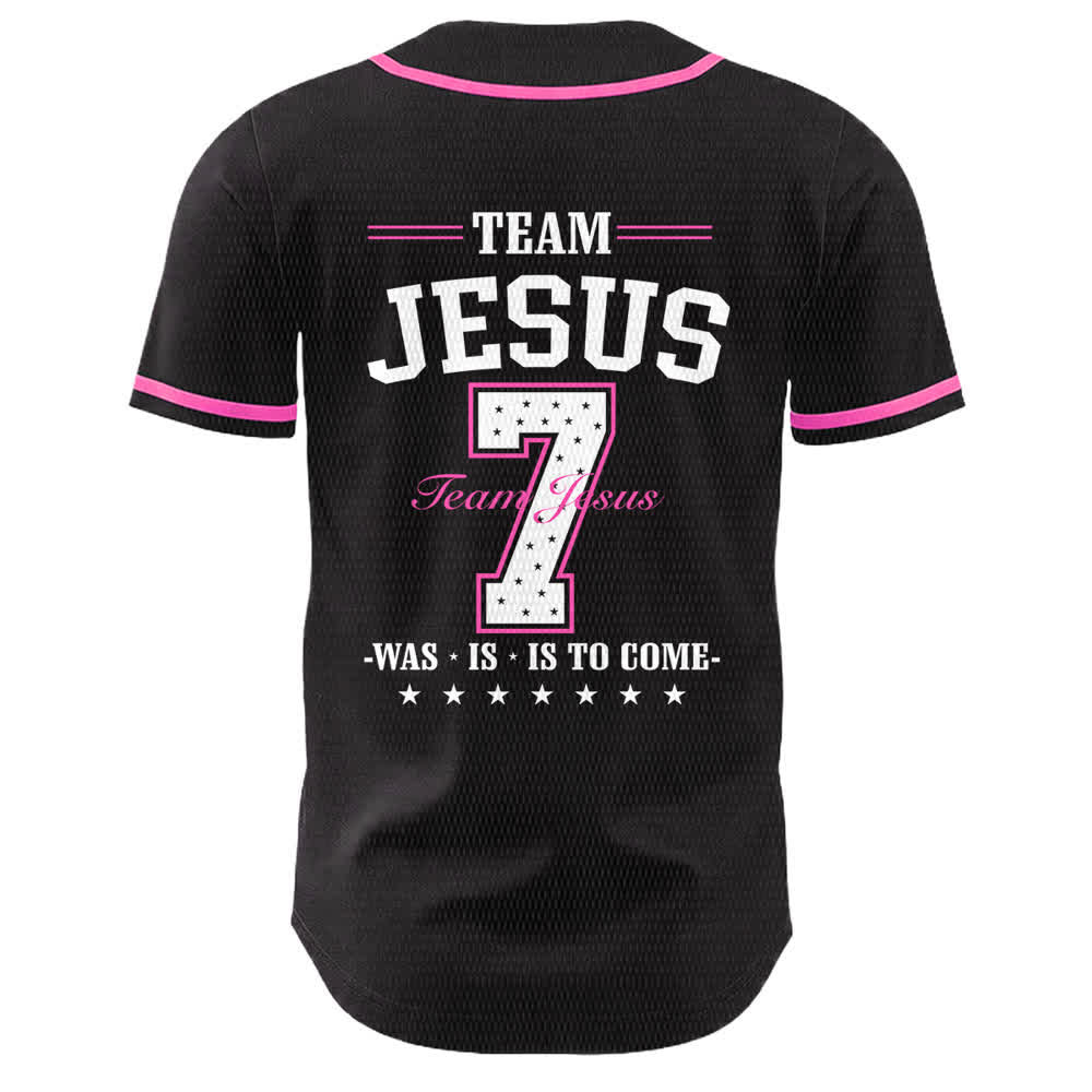 Christianartworkshop Team Jesus Nummer 7 Was Is Is To Come Unisex Baseballtrikot - image 10