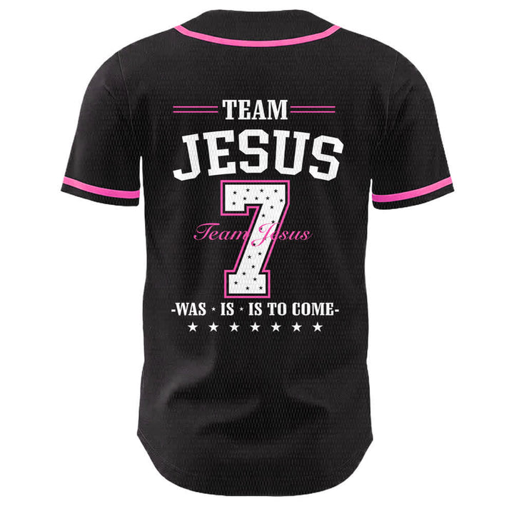 Christianartworkshop Team Jesus Nummer 7 Was Is Is To Come Unisex Baseballtrikot - image 10