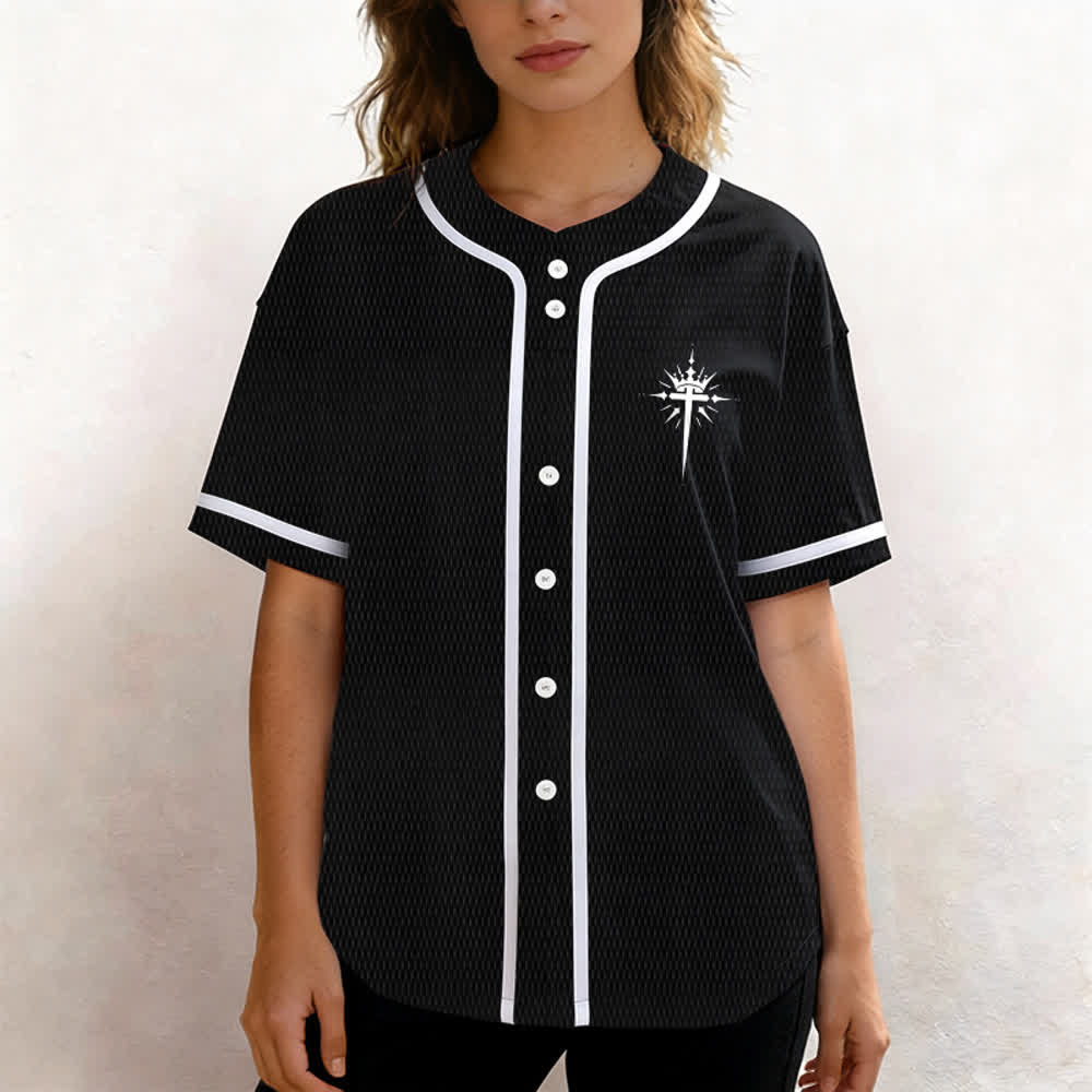 Christianartworkshop Jesus ist König Engelsflügel Kreuz Glaubensbekenntnis Individuelles Baseballtrikot - image 4