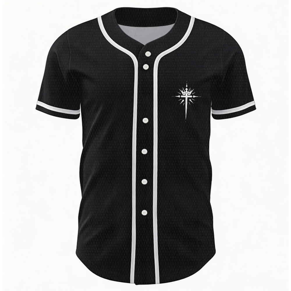 Christianartworkshop Jesus ist König Engelsflügel Kreuz Glaubensbekenntnis Individuelles Baseballtrikot - image 2