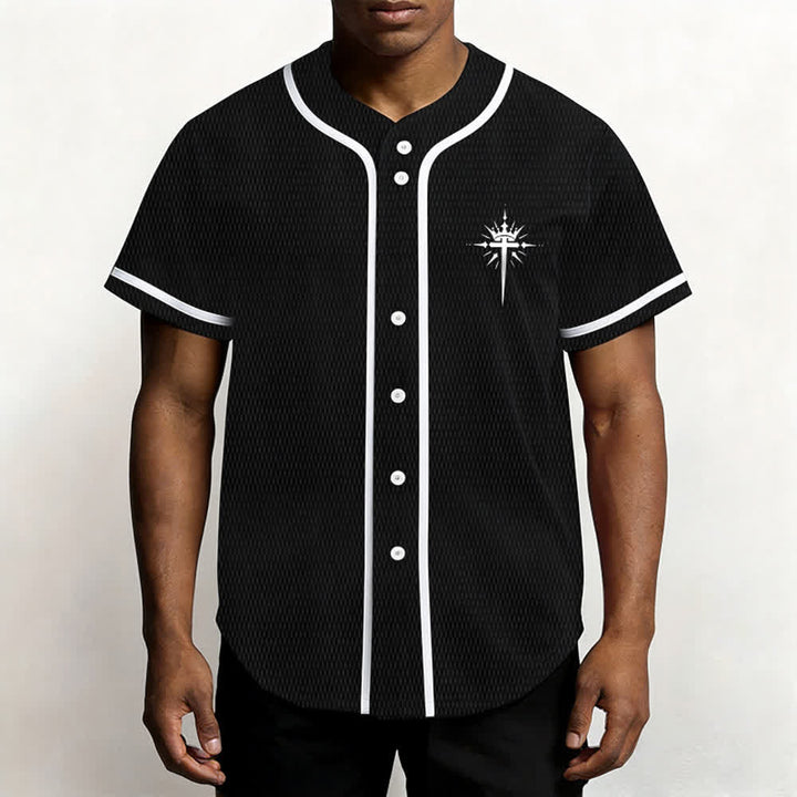 Christianartworkshop Jesus ist König Engelsflügel Kreuz Glaubensbekenntnis Individuelles Baseballtrikot - image 6
