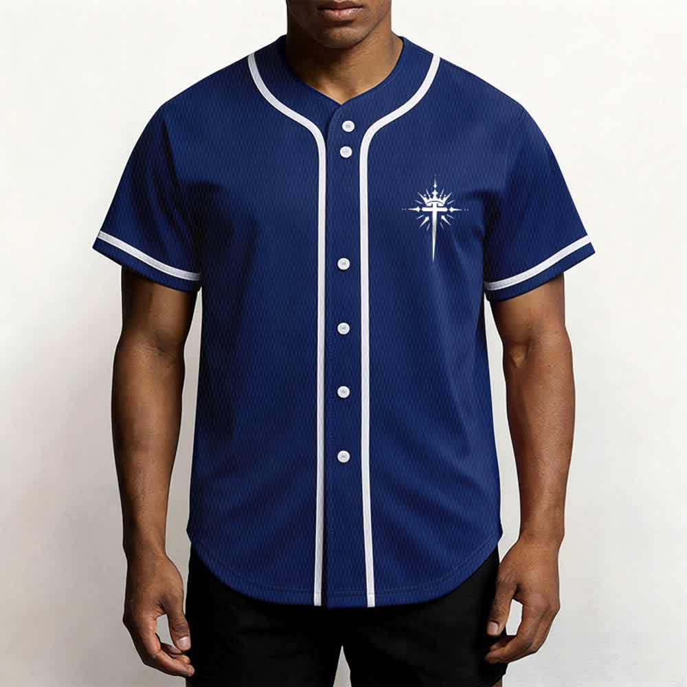 Christianartworkshop Jesus ist König Engelsflügel Kreuz Glaubensbekenntnis Individuelles Baseballtrikot - image 13
