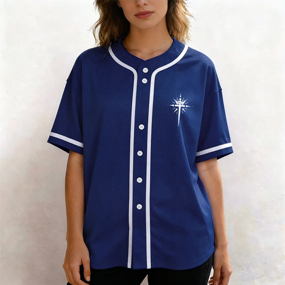 Christianartworkshop Jesus ist König Engelsflügel Kreuz Glaubensbekenntnis Individuelles Baseballtrikot - image 11