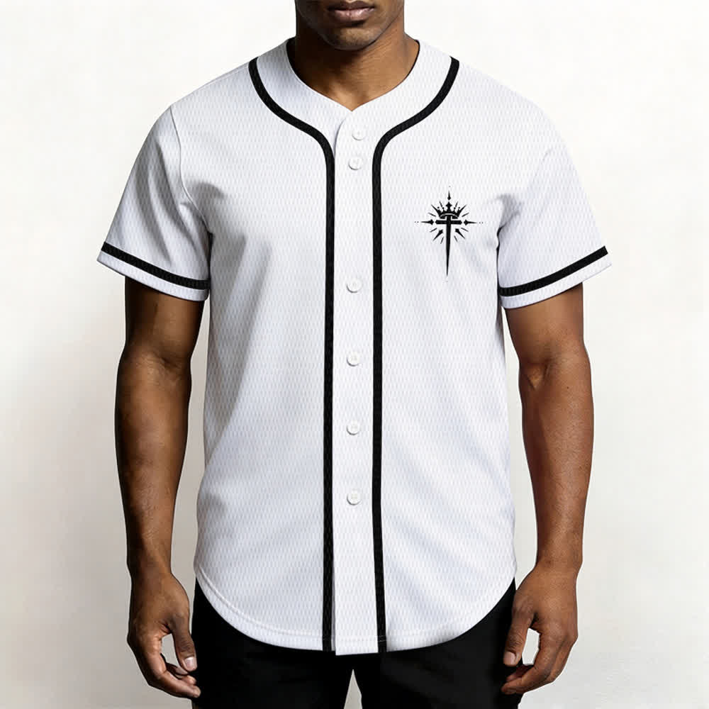Christianartworkshop Jesus ist König Engelsflügel Kreuz Glaubensbekenntnis Individuelles Baseballtrikot - image 27