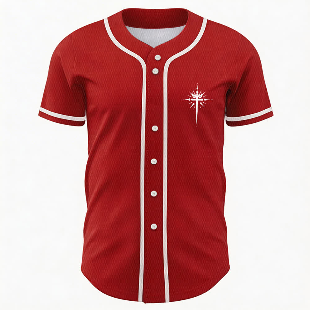 Christianartworkshop Jesus ist König Engelsflügel Kreuz Glaubensbekenntnis Individuelles Baseballtrikot - image 30