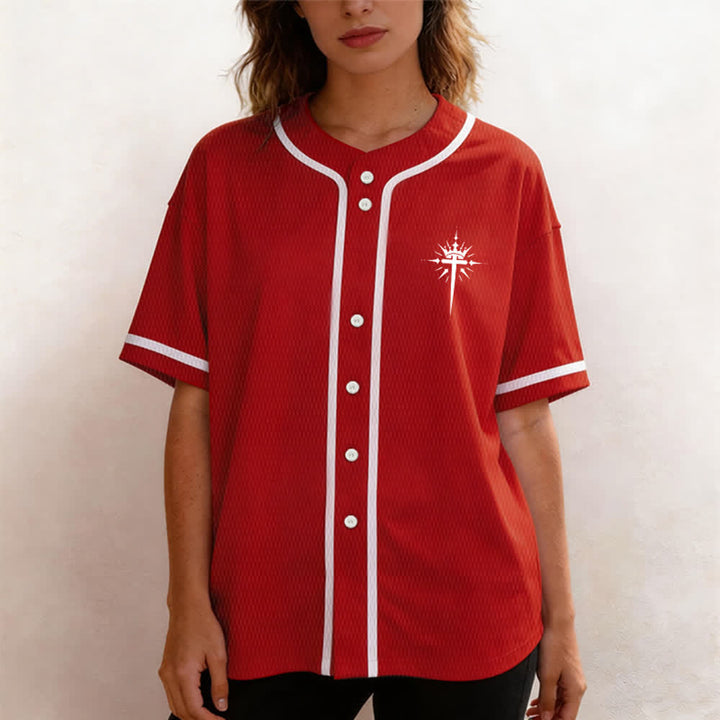 Christianartworkshop Jesus ist König Engelsflügel Kreuz Glaubensbekenntnis Individuelles Baseballtrikot - image 32