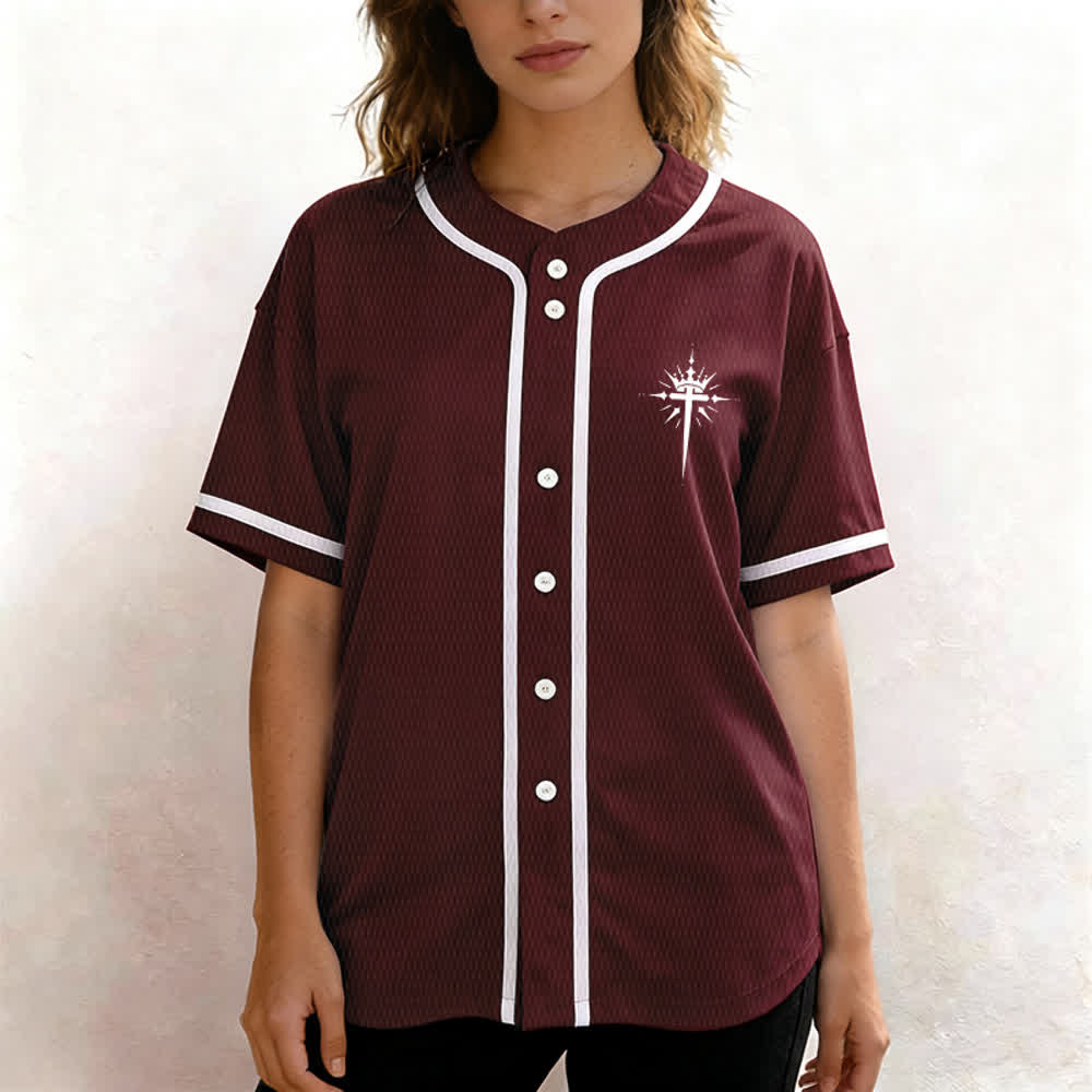 Christianartworkshop Jesus ist König Engelsflügel Kreuz Glaubensbekenntnis Individuelles Baseballtrikot - image 39