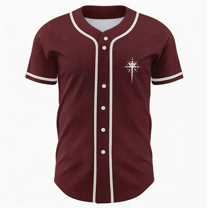 Christianartworkshop Jesus ist König Engelsflügel Kreuz Glaubensbekenntnis Individuelles Baseballtrikot - image 37