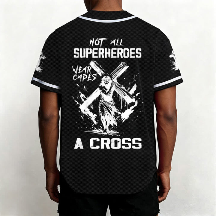 Christianartworkshop Nicht alle Superhelden tragen Umhänge Ein Kreuz Unisex Baseballtrikot - image 12