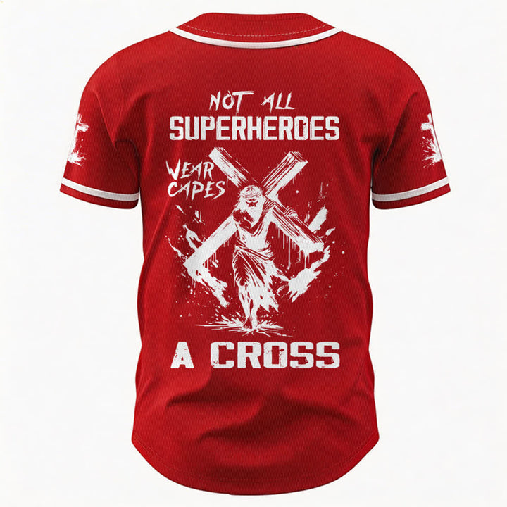 Christianartworkshop Nicht alle Superhelden tragen Umhänge Ein Kreuz Unisex Baseballtrikot - image 15
