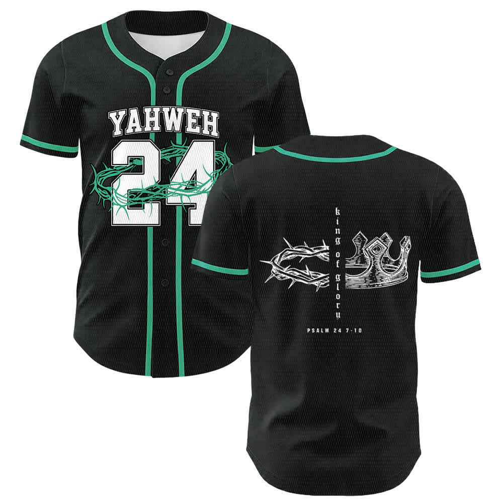 Christianartworkshop Jahwe 24 König der Herrlichkeit Psalm 24 Unisex-Baseballtrikot - Dunkelgrün - 5XL - image 24