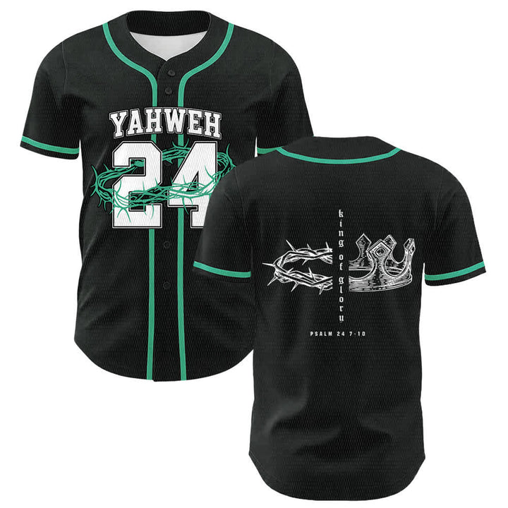 Christianartworkshop Jahwe 24 König der Herrlichkeit Psalm 24 Unisex-Baseballtrikot - Dunkelgrün - 5XL - image 24