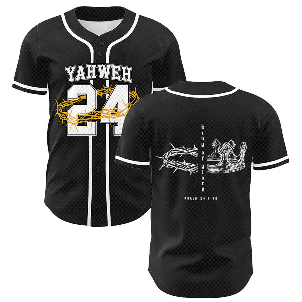 Christianartworkshop Jahwe 24 König der Herrlichkeit Psalm 24 Unisex-Baseballtrikot - Weiß - 5XL - image 6