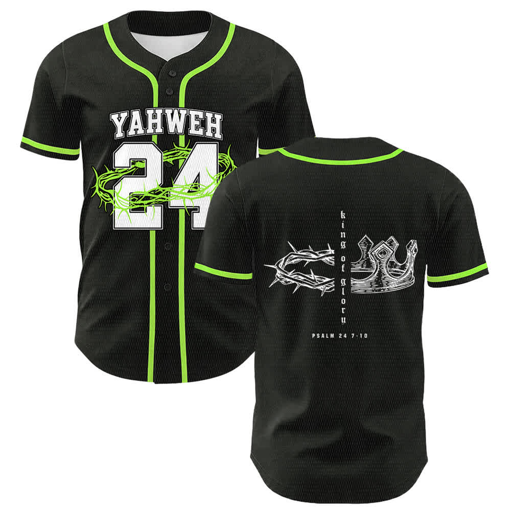 Christianartworkshop Jahwe 24 König der Herrlichkeit Psalm 24 Unisex-Baseballtrikot - Hellgrün - 5XL - image 18