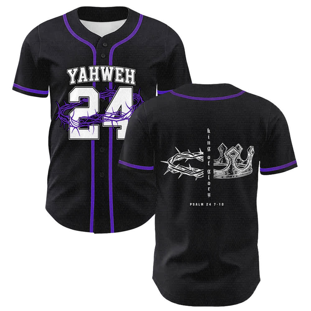 Christianartworkshop Jahwe 24 König der Herrlichkeit Psalm 24 Unisex-Baseballtrikot - Lila - 5XL - image 21