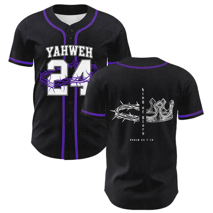 Christianartworkshop Jahwe 24 König der Herrlichkeit Psalm 24 Unisex-Baseballtrikot - Lila - 5XL - image 21
