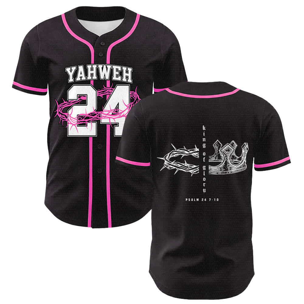 Christianartworkshop Jahwe 24 König der Herrlichkeit Psalm 24 Unisex-Baseballtrikot - Rosa - 5XL - image 9