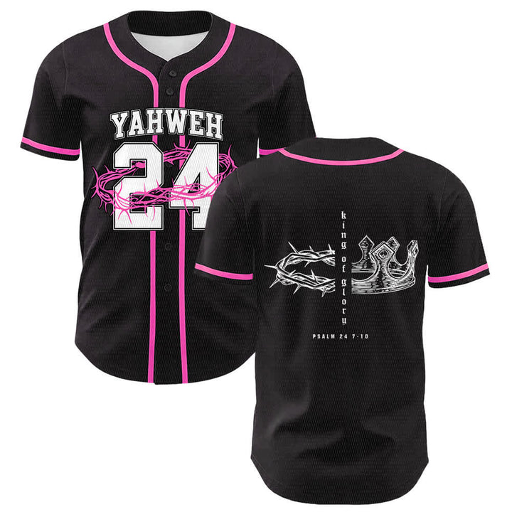 Christianartworkshop Jahwe 24 König der Herrlichkeit Psalm 24 Unisex-Baseballtrikot - Rosa - 5XL - image 9
