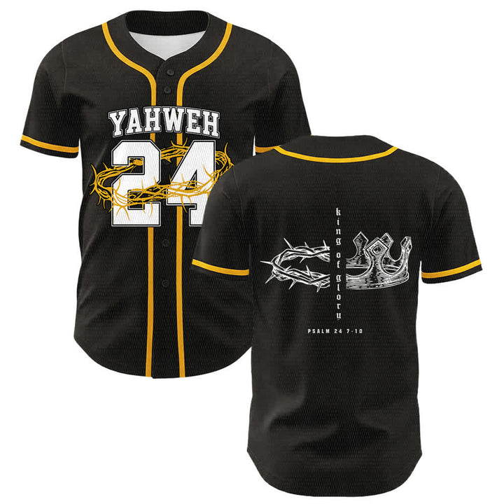 Christianartworkshop Jahwe 24 König der Herrlichkeit Psalm 24 Unisex-Baseballtrikot - Gelb - 5XL - image 3