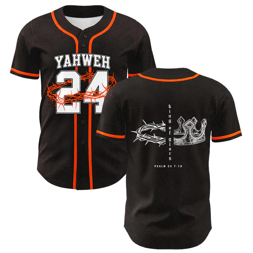 Christianartworkshop Jahwe 24 König der Herrlichkeit Psalm 24 Unisex-Baseballtrikot - Orange - 5XL - image 15