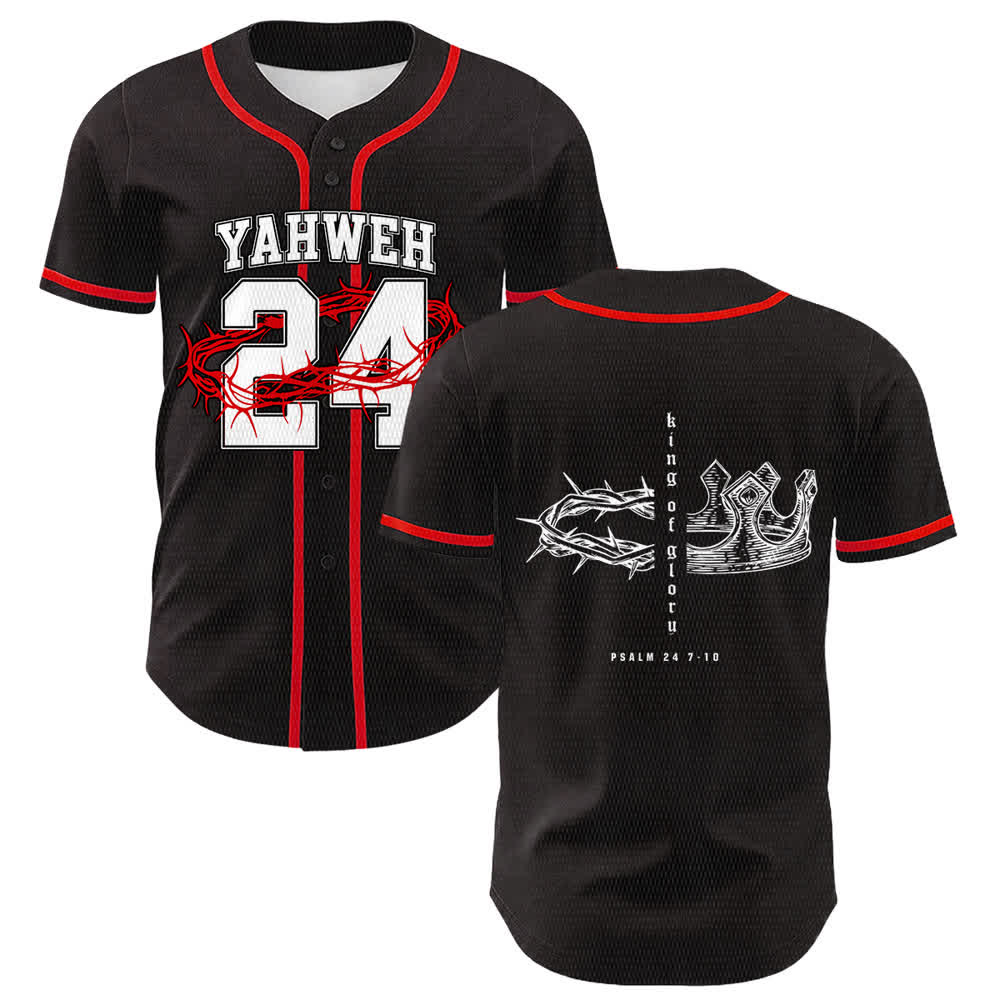 Christianartworkshop Jahwe 24 König der Herrlichkeit Psalm 24 Unisex-Baseballtrikot - Rot - 5XL - image 12