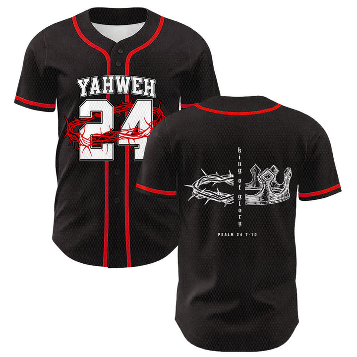 Christianartworkshop Jahwe 24 König der Herrlichkeit Psalm 24 Unisex-Baseballtrikot - Rot - 5XL - image 12
