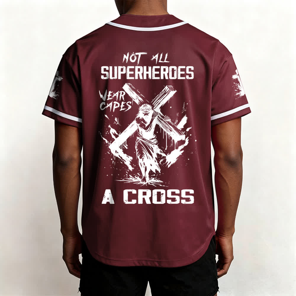 Christianartworkshop Nicht alle Superhelden tragen Umhänge Ein Kreuz Unisex Baseballtrikot - image 24