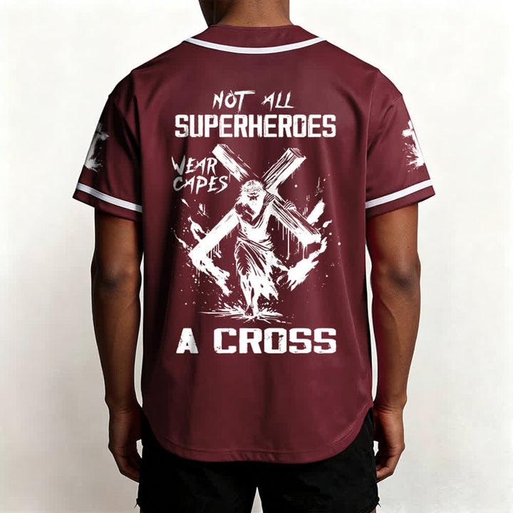 Christianartworkshop Nicht alle Superhelden tragen Umhänge Ein Kreuz Unisex Baseballtrikot - image 24