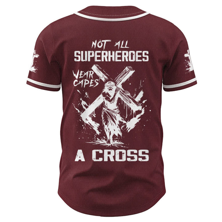 Christianartworkshop Nicht alle Superhelden tragen Umhänge Ein Kreuz Unisex Baseballtrikot - image 22