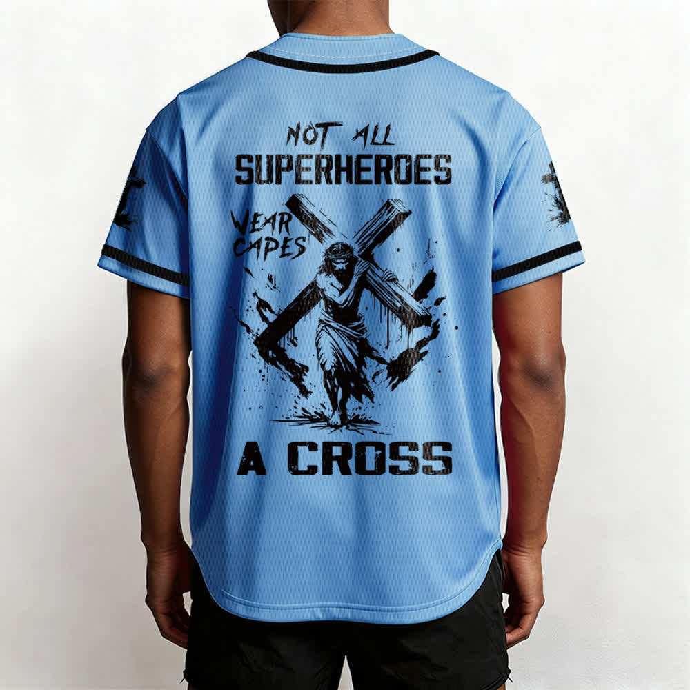 Christianartworkshop Nicht alle Superhelden tragen Umhänge Ein Kreuz Unisex Baseballtrikot - image 31